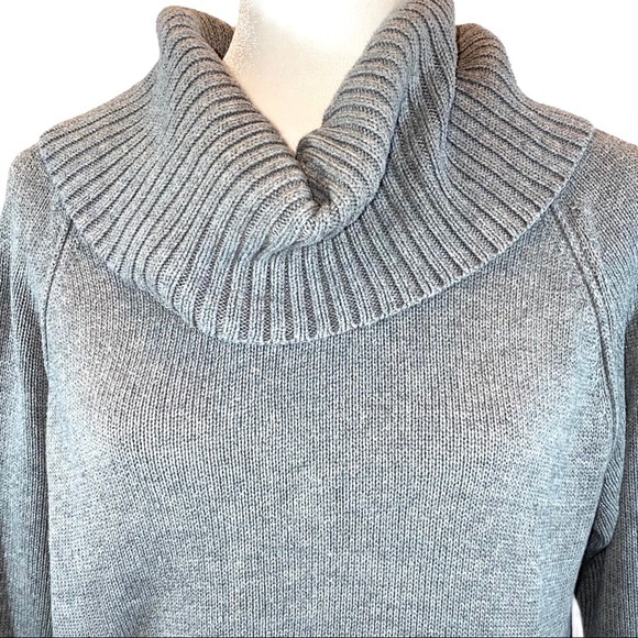 Pria sz L gray cowl neck long sleeve pullover long sleeve midweight knit sweater - Picture 4 of 11